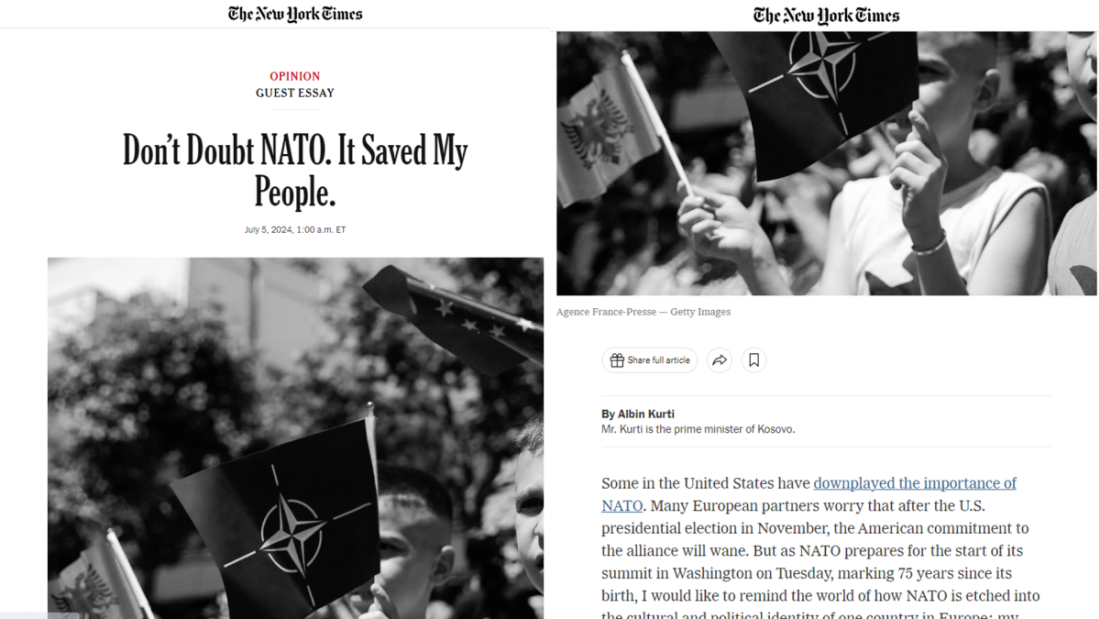 Help, NATO, help: Kurti zakukao Amerikancima u Njujork tajmsu, zatražio im da ga zaštite od Srbije i Vučića, koje je žestoko napao! (FOTO)