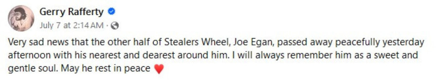 Preminuo Džo Igan iz grupe „Stealers Wheel": Ovo je pesma po kojoj će ga svi još dugo pamtiti