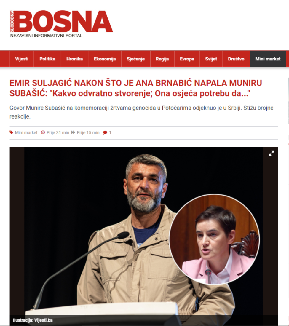 "Odvratno stvorenje", "postgenocidni manijaci": Brutalna hajka na Anu Brnabić nakon što je reagovala zbog Munirinih pretnji Vučićevoj deci!