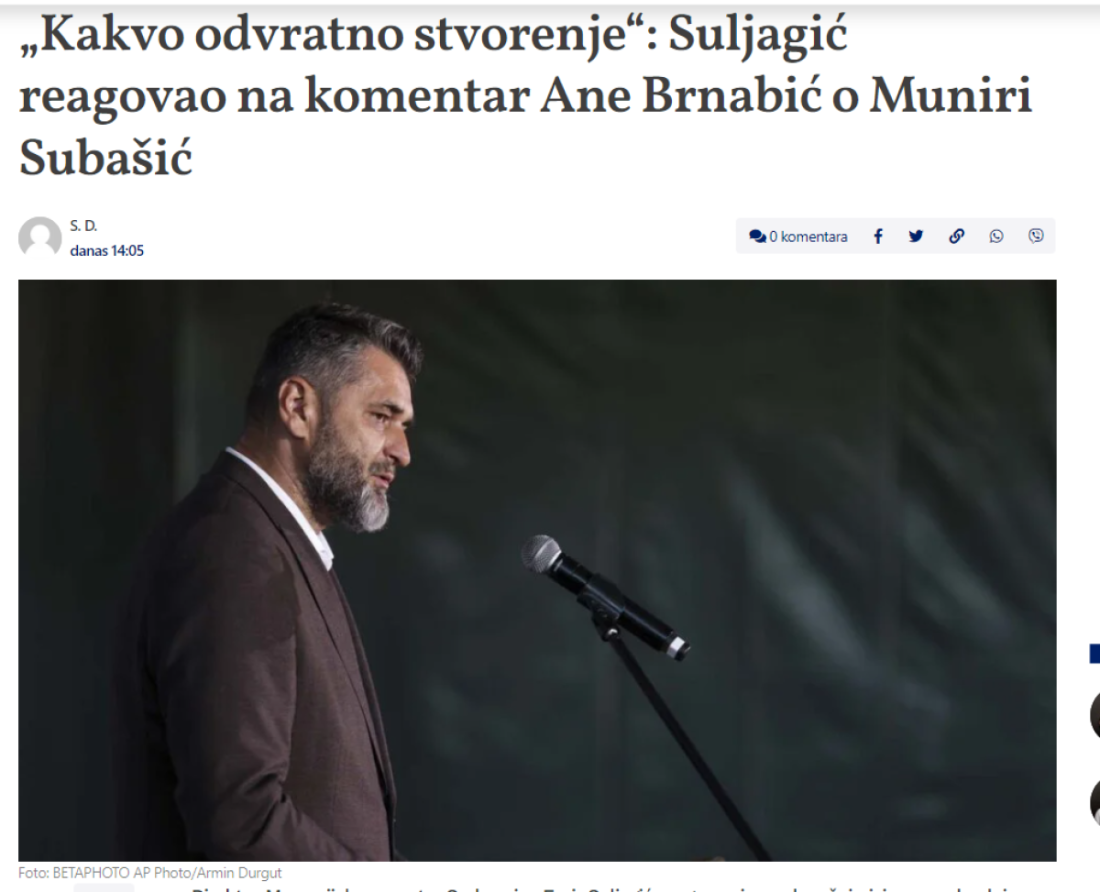 "Odvratno stvorenje", "postgenocidni manijaci": Brutalna hajka na Anu Brnabić nakon što je reagovala zbog Munirinih pretnji Vučićevoj deci!