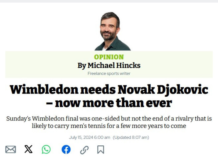 Đoković je Vimbldonu potreban više nego ikada: Engleski novinar napisao tekst koji svi moraju da pročitaju, posebno oni što mrze Novaka