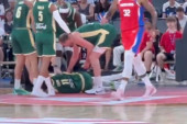 Jeziv pad ljubimca Grobara: Glavom udario u koleno saigrača, meč momentalno prekinut (VIDEO)