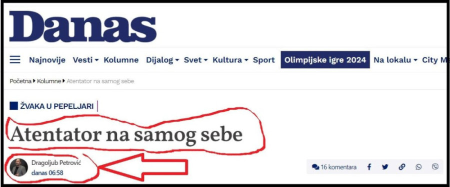 Nebojša Bakarec: Tajkunski „Danas“ i njegov urednik D. Petrović nastavljaju da targetiraju Vučića!