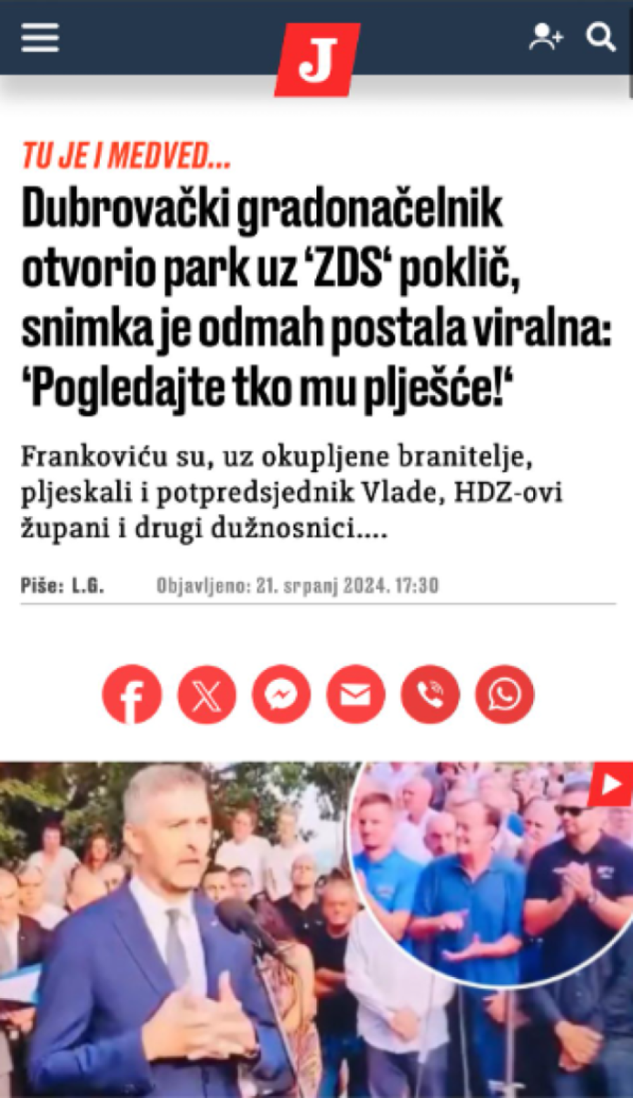 Skandal u Hrvatskoj: Gradonačelnik Dubrovnika pozdravio ustaškim pozdravom, a etiketiraju Vučića kao agresora na Balkanu