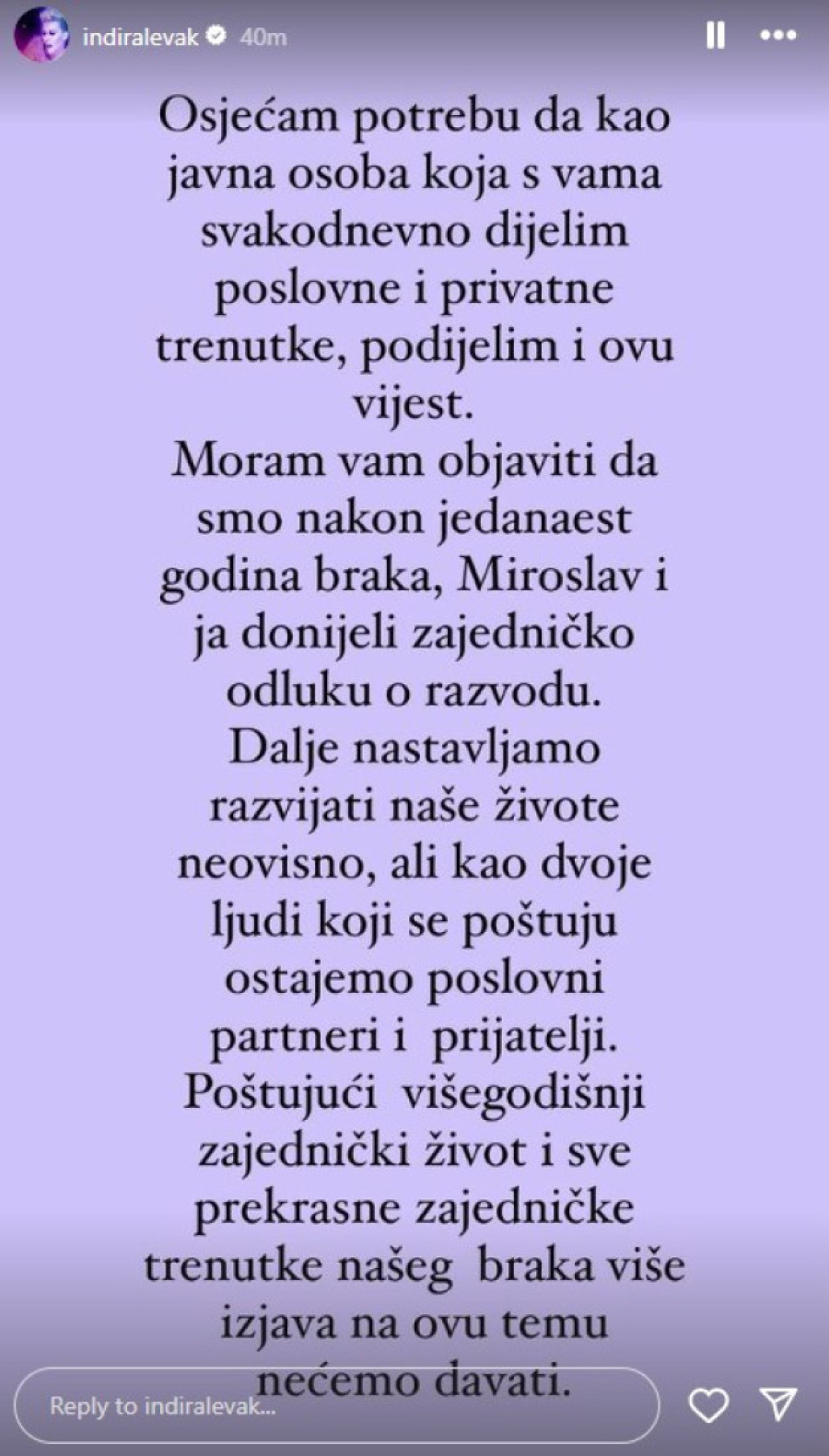 Razvodi se Indira Levak! Krah braka nakon 11 godina, pevačica se oglasila