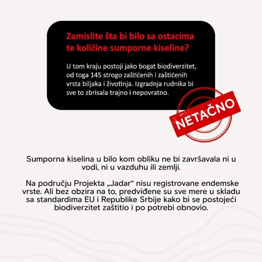 Kakve dezinformacije se šire o litijumu i sumpornoj kiselini?