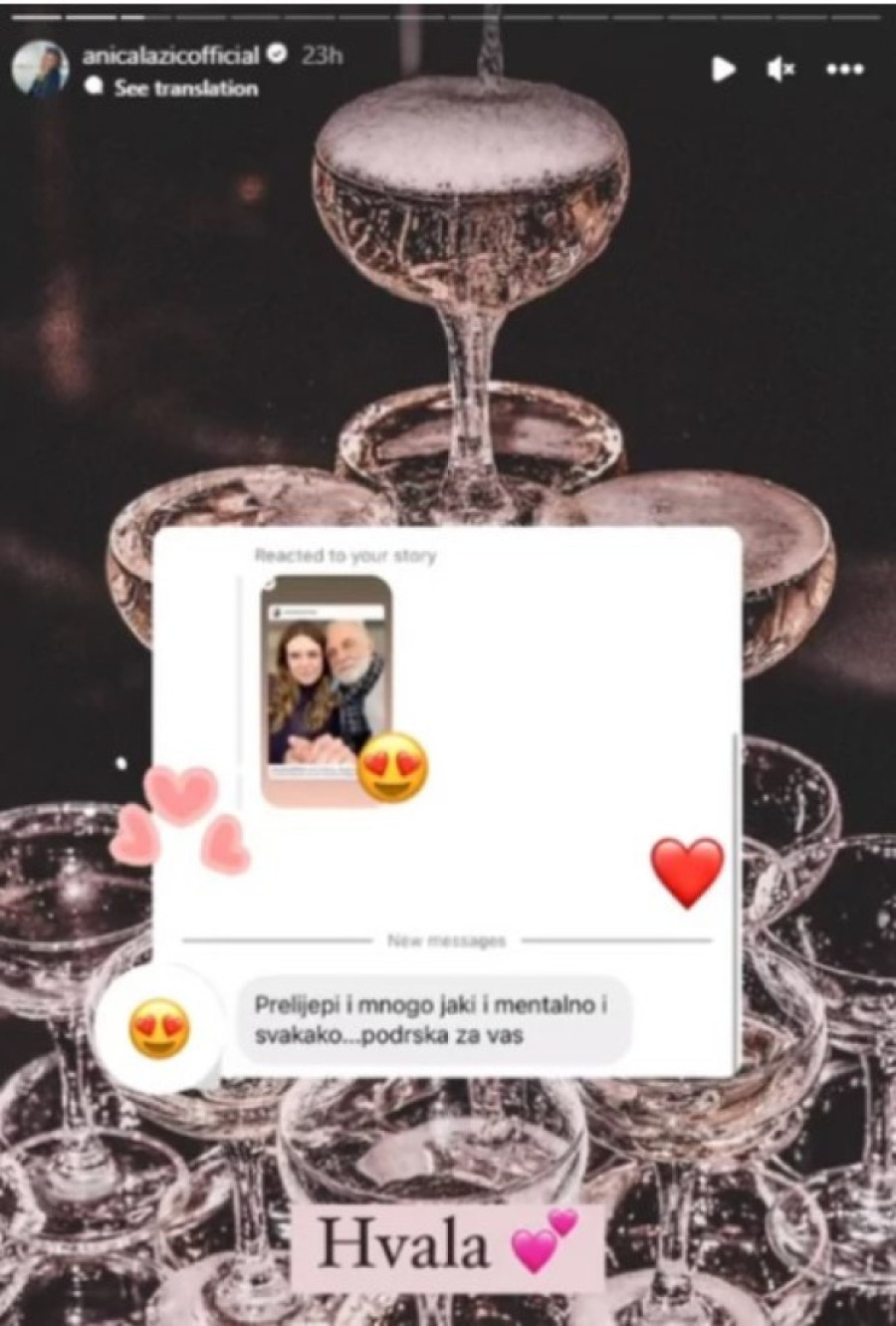 "Ne razumeju jer nisu osetili pravu ljubav" Četiri decenije mlađa devojka Lazara Ristovskog objavila poruke podrške koje joj pristižu