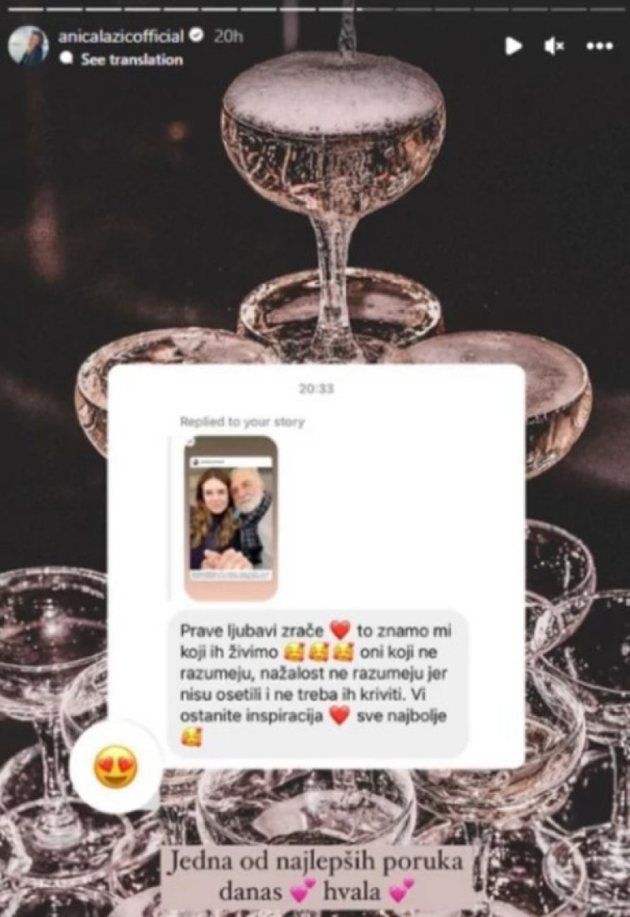 "Ne razumeju jer nisu osetili pravu ljubav" Četiri decenije mlađa devojka Lazara Ristovskog objavila poruke podrške koje joj pristižu