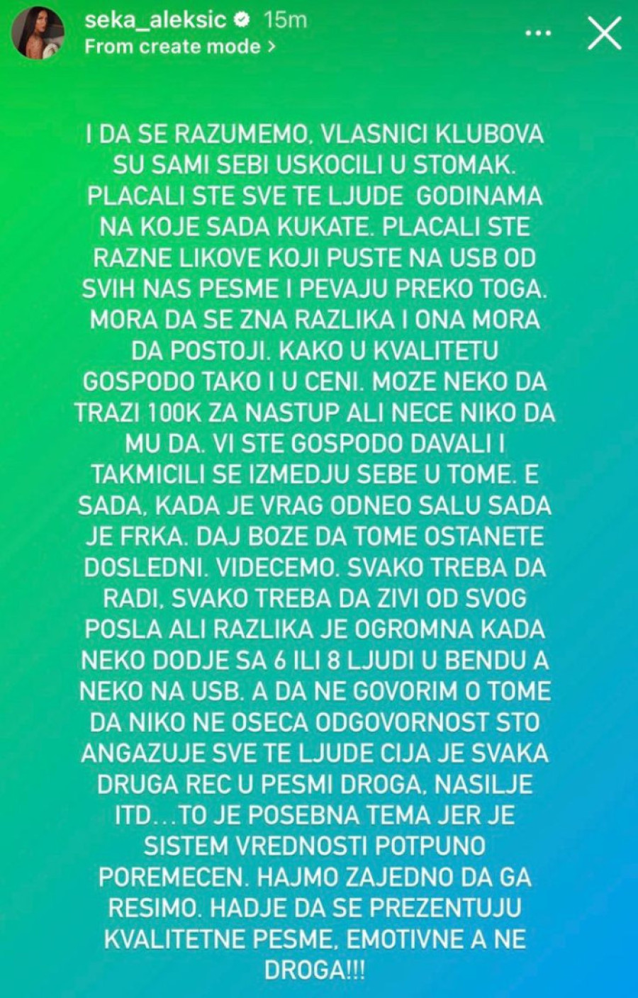 Seka reagovala na tekst 24sedam, pa uzvratila vlasnicima klubova: Plaćali ste godinama likove koji pevaju preko USB-a!