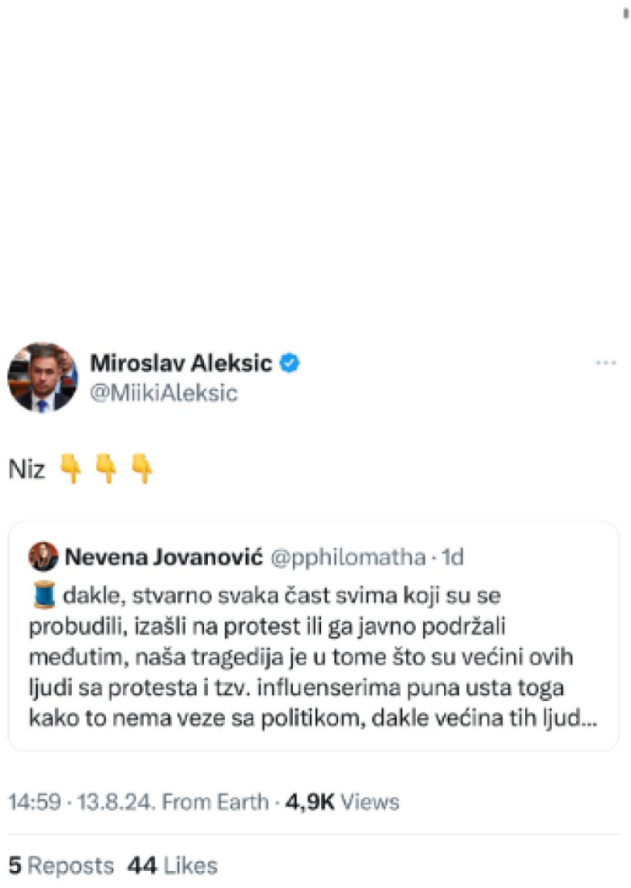 Rat do istrebljenja za fotelje: Aleksić udario na organizatore protesta, hoće i on da se pita! (FOTO)