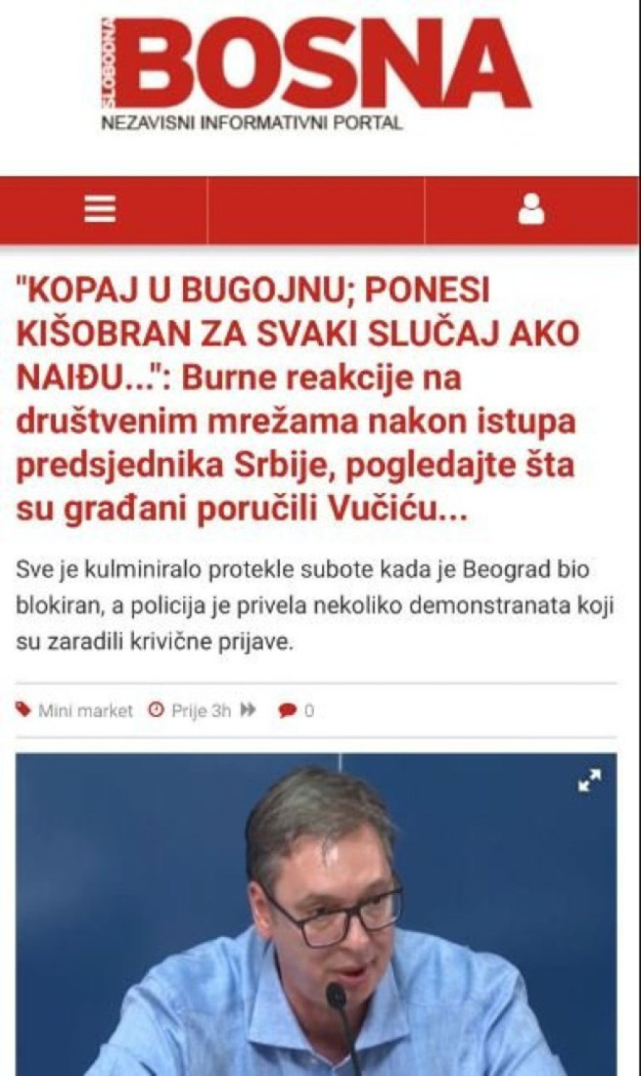 Islamisti pobesneli zato što srpski narod veruje svom predsedniku: Džihadistički portal hvali ekstremiste koji bi da proteraju Vučića (FOTO)