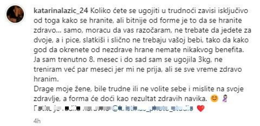Žena Darka Lazića otvoreno o kilaži u trudnoći: Moraću da vas razočaram - ne treba da jedete za dvoje! (FOTO)