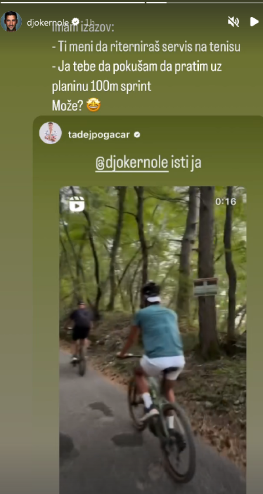 Novak nastavio prepisku sa najboljim biciklistom: Pogledajte kakav mu je zadatak Đoković postavio (FOTO)