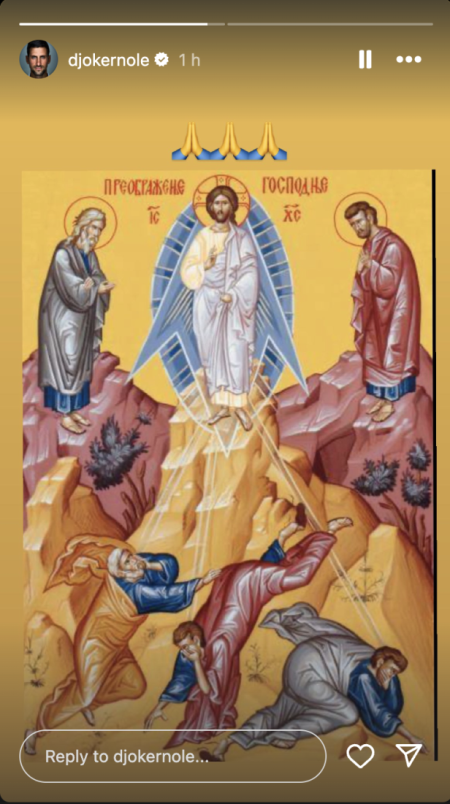 Nole se oglasio pred ponoć i čestitao veliki praznik svim pravoslavnim vernicima! (FOTO)