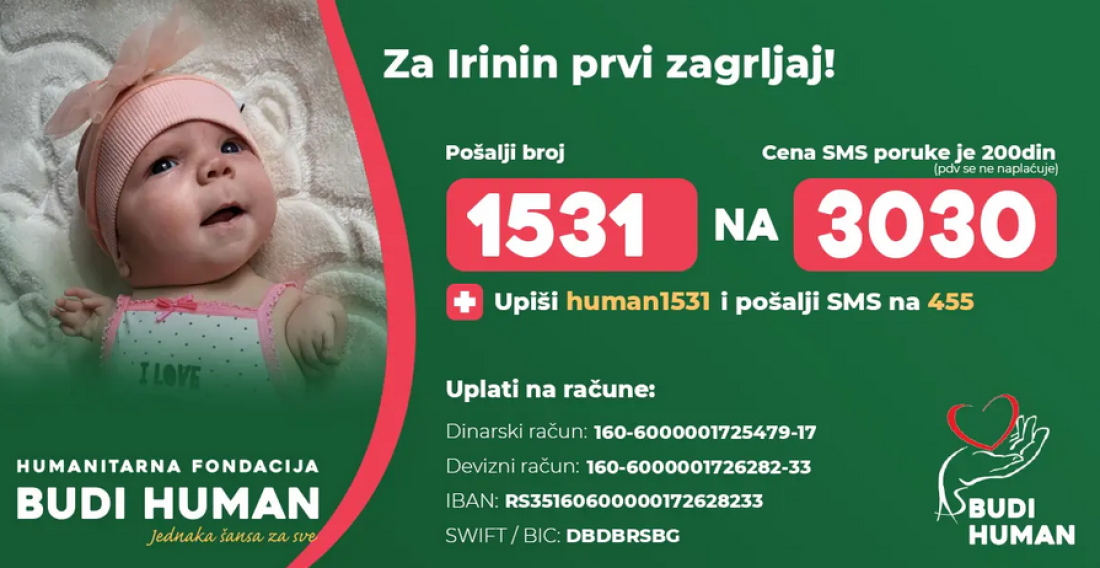 Jedina "beba sa krilima" u Srbiji uspešno operisana! Mala Irina bi napokon trebalo da prohoda