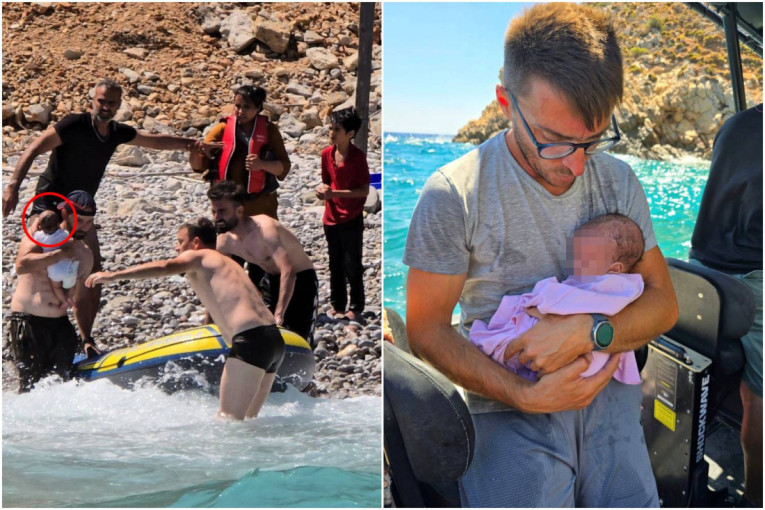 Beba stara 50 dana spasena sa grčkog ostrva: Tri dana bila nasukana sa roditeljima bez pijaće vode (VIDEO/FOTO)