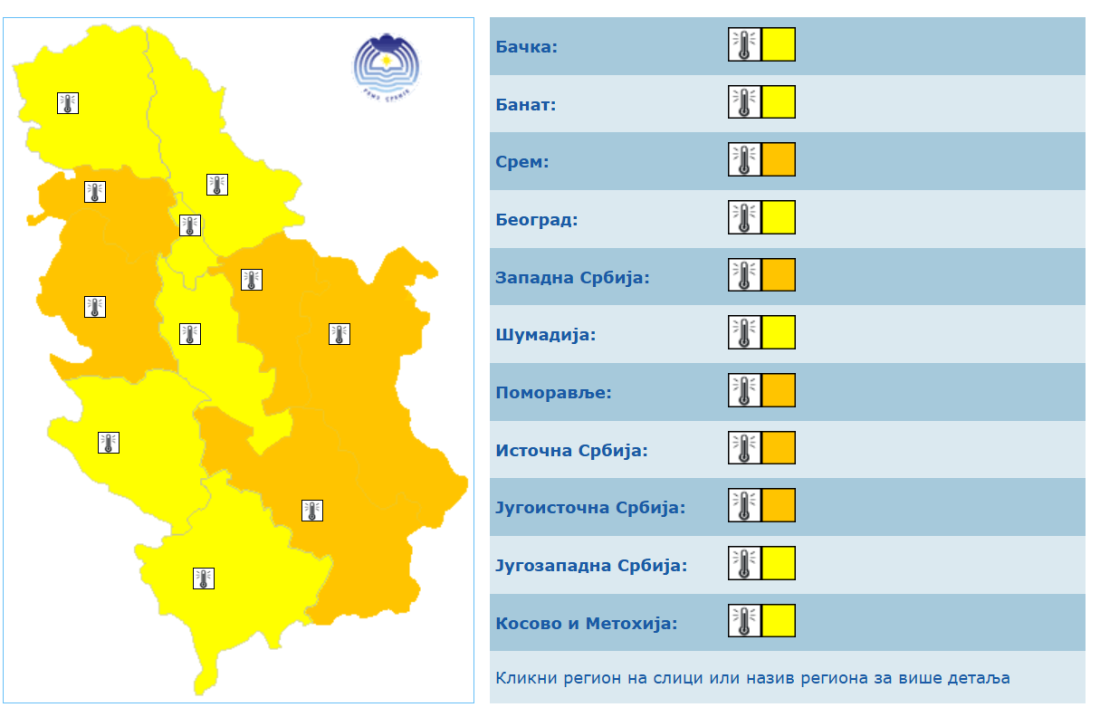 Srbija u narandžastom! Očekuje se da će temperature biti skoro 40, ovaj grad je danas najtopliji