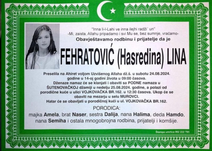 Tuga u Novom Pazaru! Preminula Lina, devojčica četvrta žrtva stravičnog sudara (FOTO)