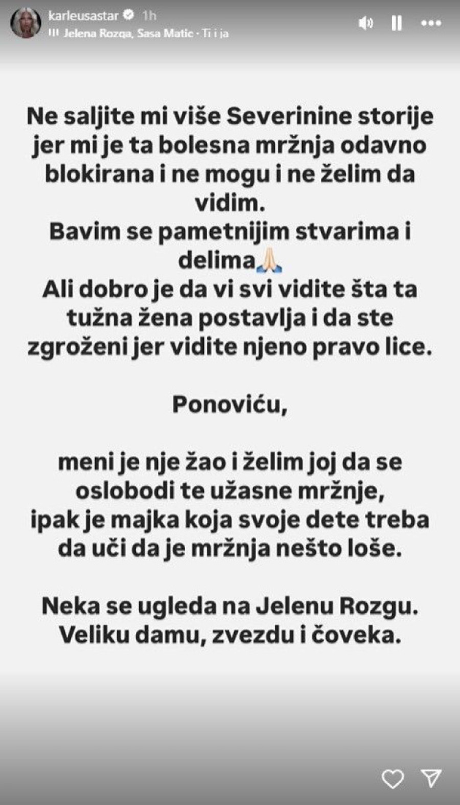 Karleuša opet zalepila Severinu posle provokacija! Muka je naterala da mrzi Srbiju: "Ugledaj se na Jelenu Rozgu, ona je dama i čovek!"