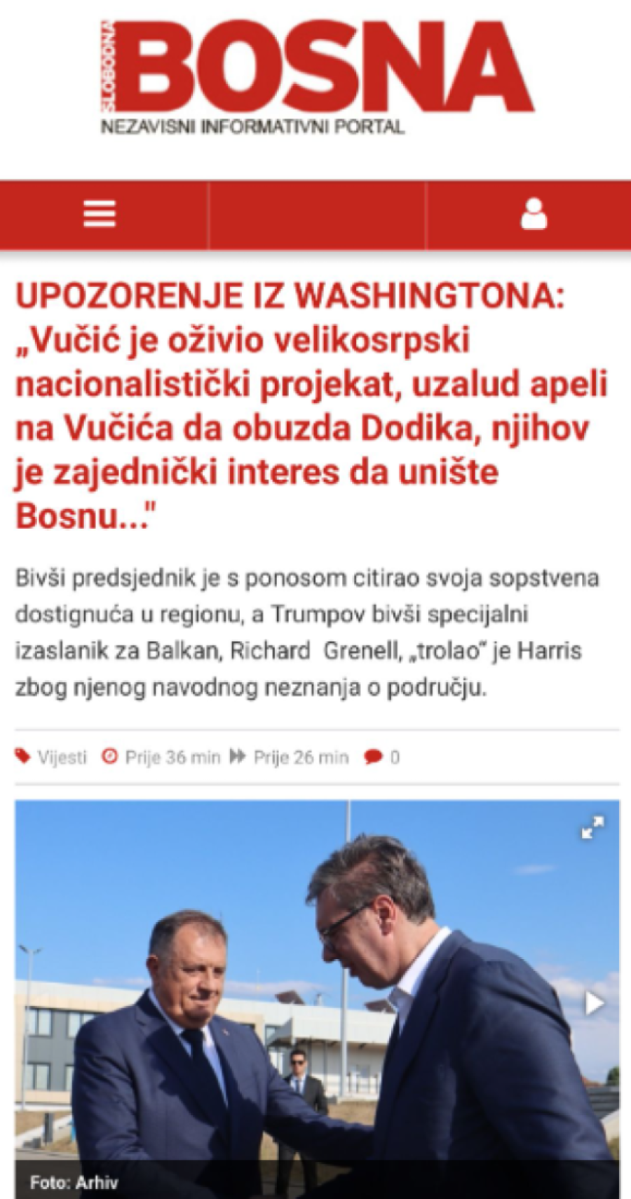 Islamisti preko svog plaćenika Edvarda Džozefa nastavljaju da udaraju na Vučića, koji je jedina prepreka uništenju Republike Srpske! (FOTO)