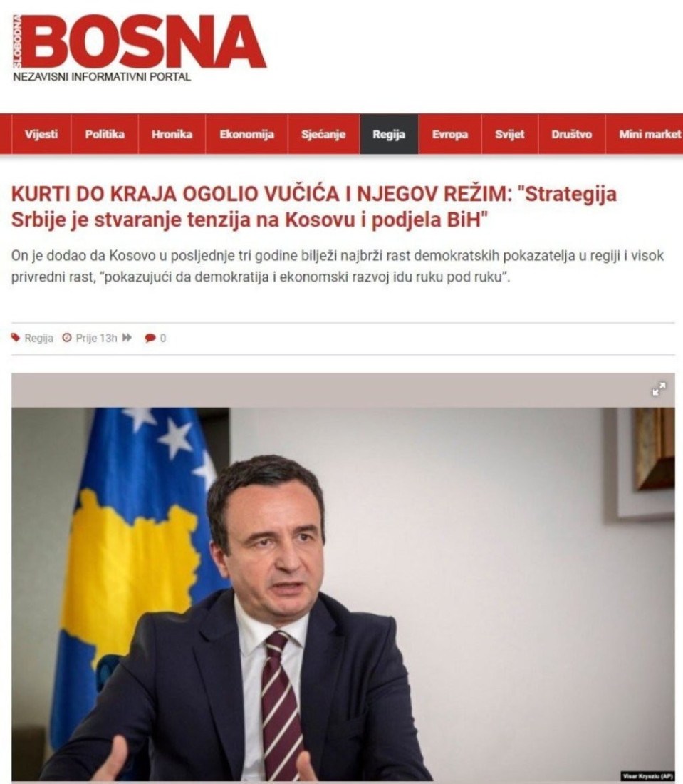 Spojilo se kuso i repato! Kurti i islamistička "Slobodna Bosna" se udružili protiv Srbije i Vučića