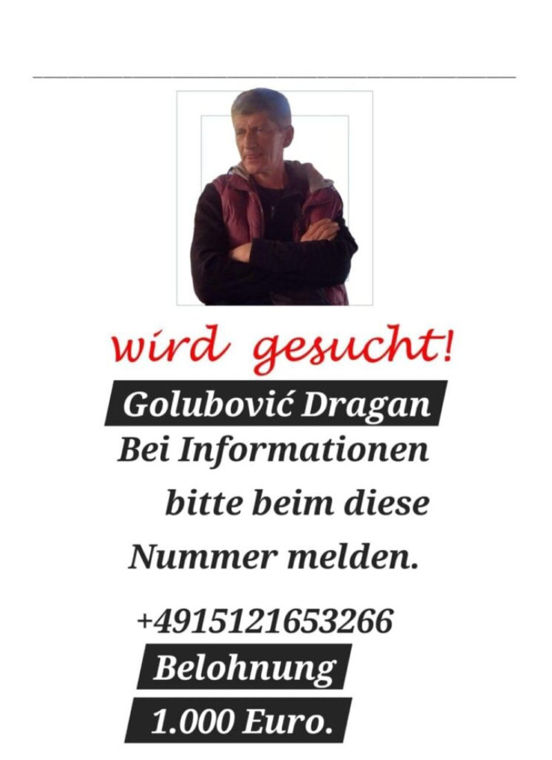 Traži se Dragan: Srbin nestao u Kelnu, porodica nudi novac