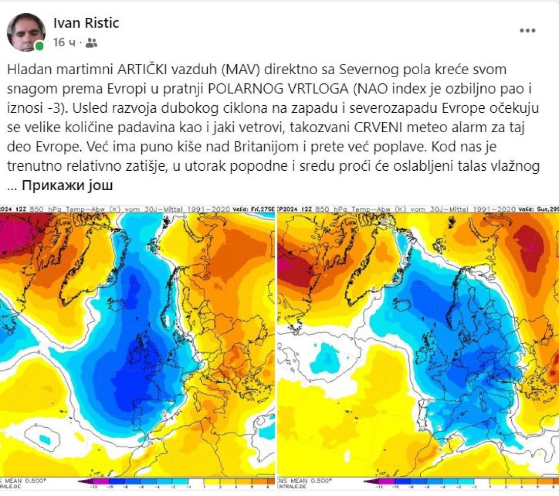 Otvaraju se "bečka vrata" nad Srbijom: Hladan arktički vazduh kreće svom snagom ka Evropi