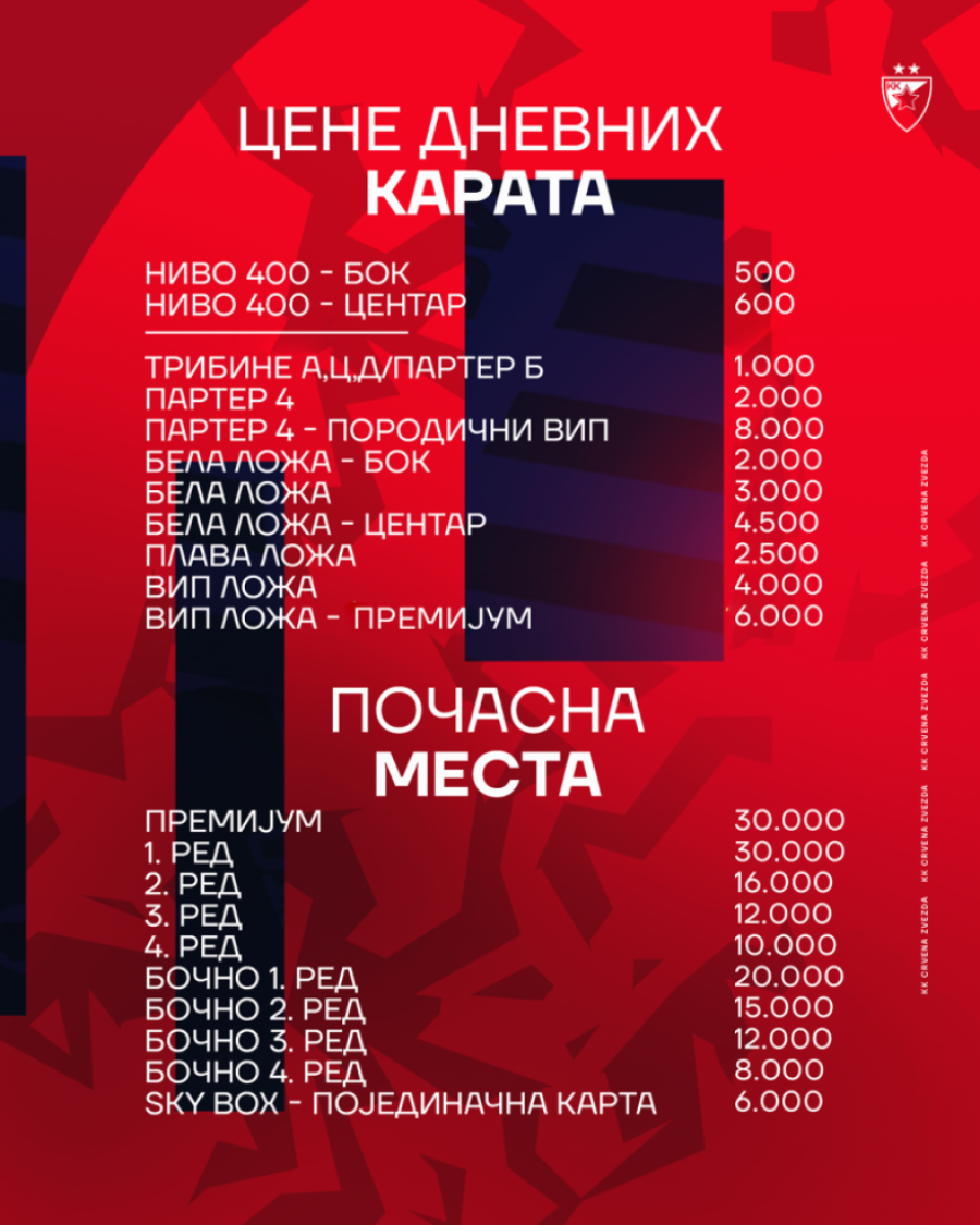 Zvezda još jednom pozvala na beogradsku premijeru: Ovo su cene karata, biće i besplatnih (FOTO)