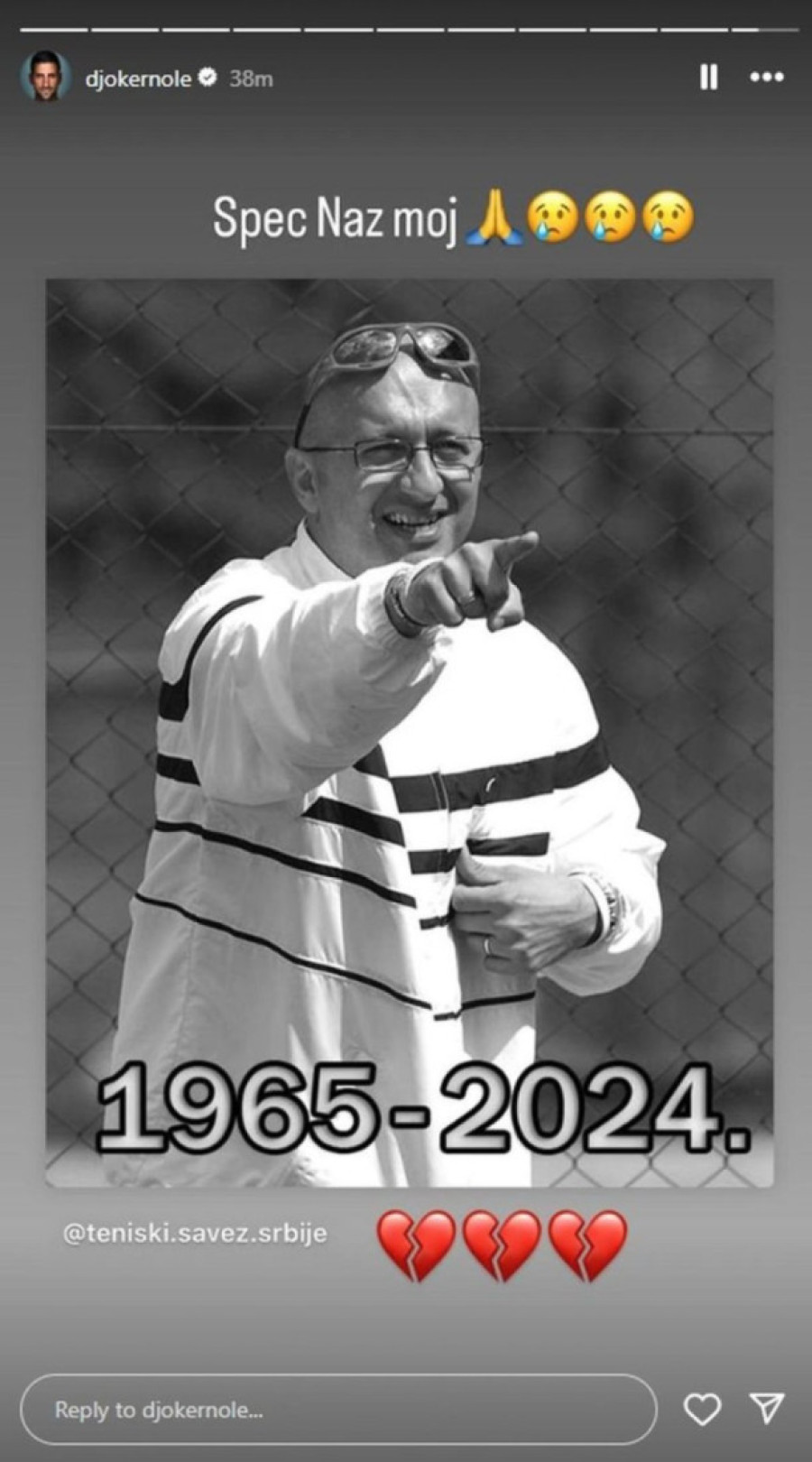 Emotivna poruka Novaka Đokovića: Najbolji u istoriji se oprostio od preminulog trenera! (FOTO)