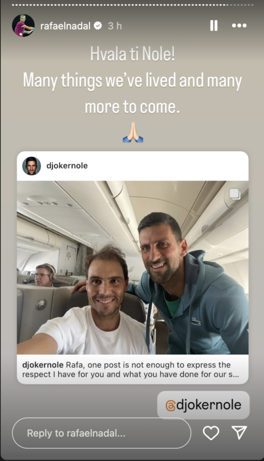 Nadal se zbog Noleta opet oglasio na srpskom! Rafina specijalna zahvalnica Đokoviću! (FOTO)