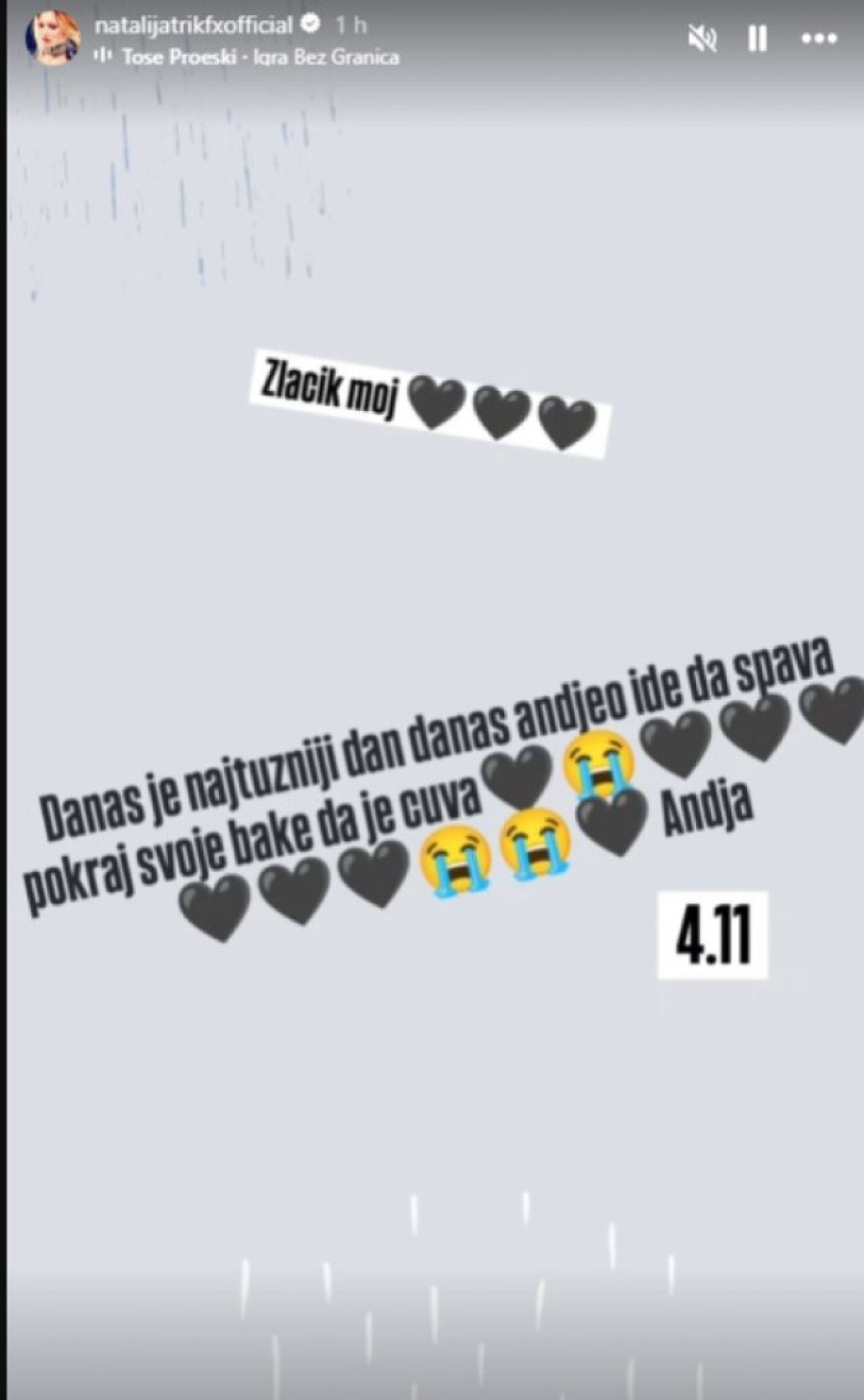 Natalija Trik FX se oglasila uoči sahrane bratanice koja je poginula u Novom Sadu: Anđeo ide da spava
