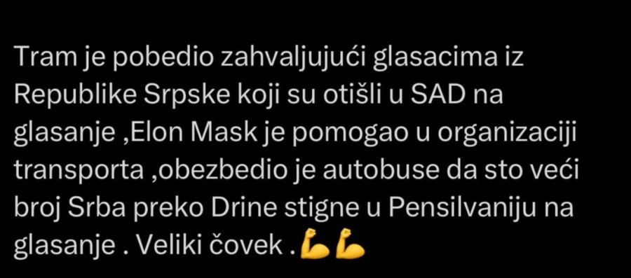 "Pobedio zahvaljujući glasačima iz Republike Srpske": Urnebesna teorija o uspehu Trampa, a u sve je umešan i prekodrinski Srbin Ilon Mask!