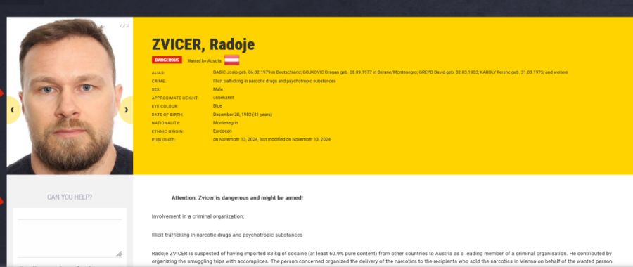 Zvicer na listi 50 najtraženijih begunaca Evrope: Ovo su njegova četiri lažna imena (FOTO)