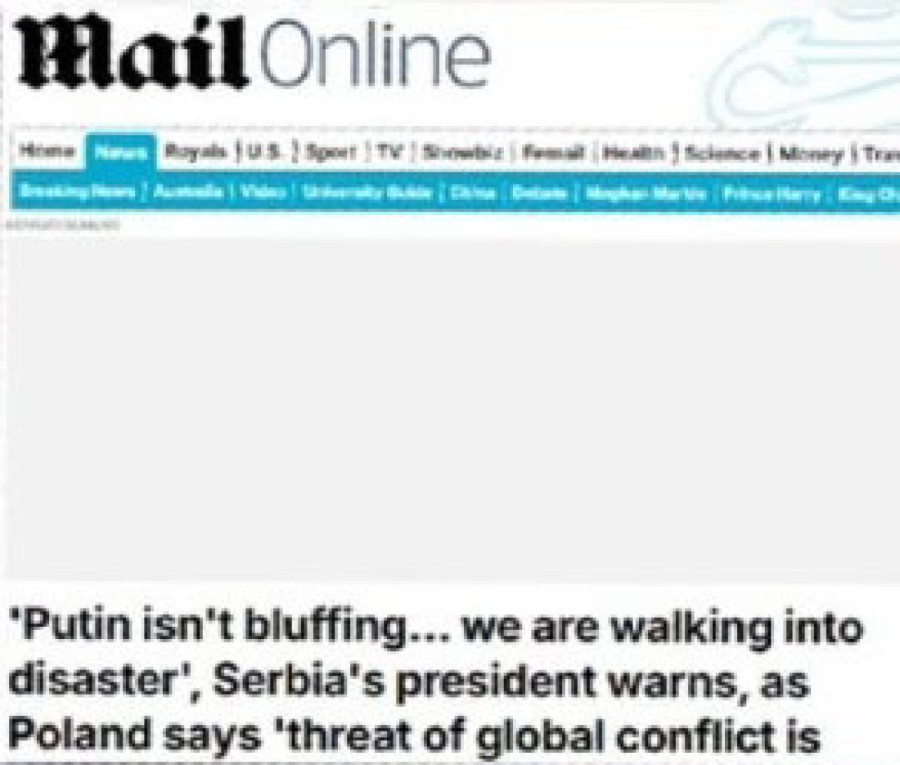Dejli mejl preneo Vučićeve reči: "Putin ne blefira, ulazimo u katastrofu!"