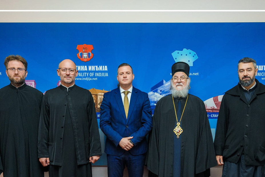 Episkop Sremski Vasilije posetio predsednika opštine Inđija Marka Gašića