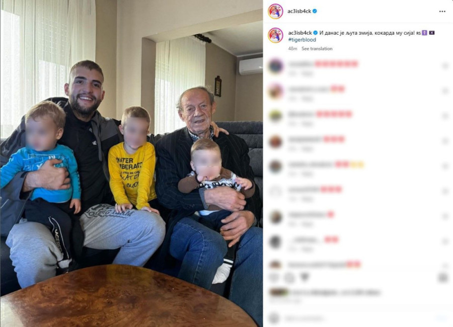 Veljko Ražnatović sa sinovima i Cecinim ocem: Najmlađi kod pradede u krilu, na fotografiji tri generacije (FOTO)