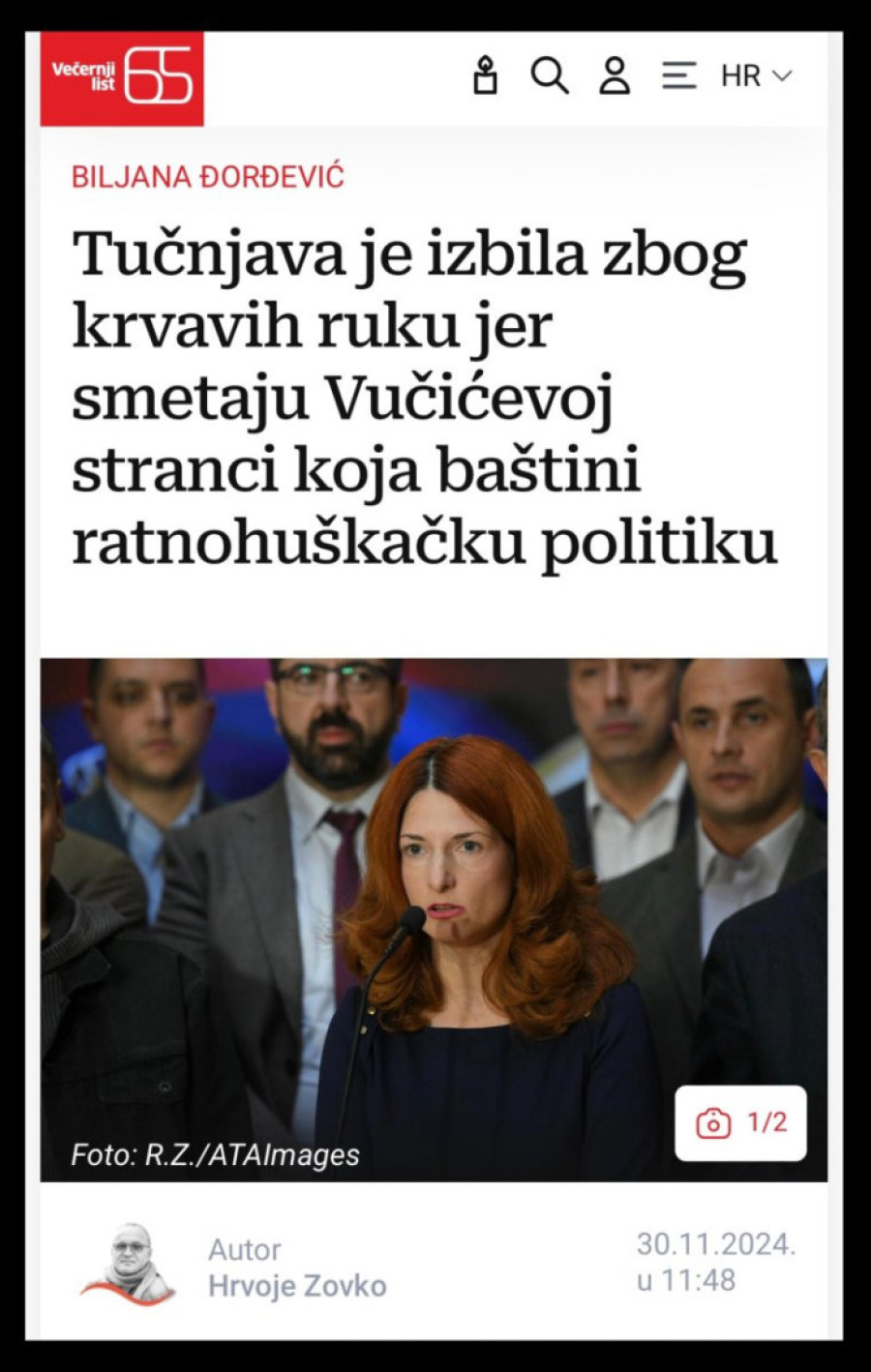 Poslanica opozicije otrčala u hrvatske medije da pljuje po Srbiji: Vučić je ratni huškač (FOTO)