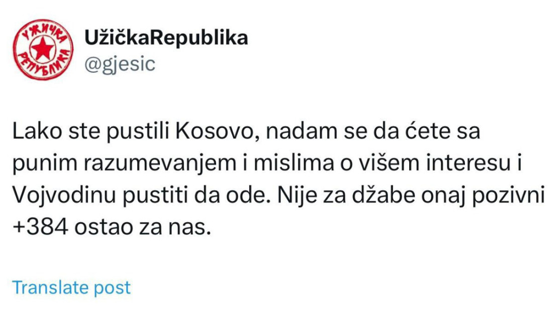 Nasilnik Ješić otkrio prave namere: Vojvodina kreće istim putem kao Kosovo, bićemo nezavisna država!