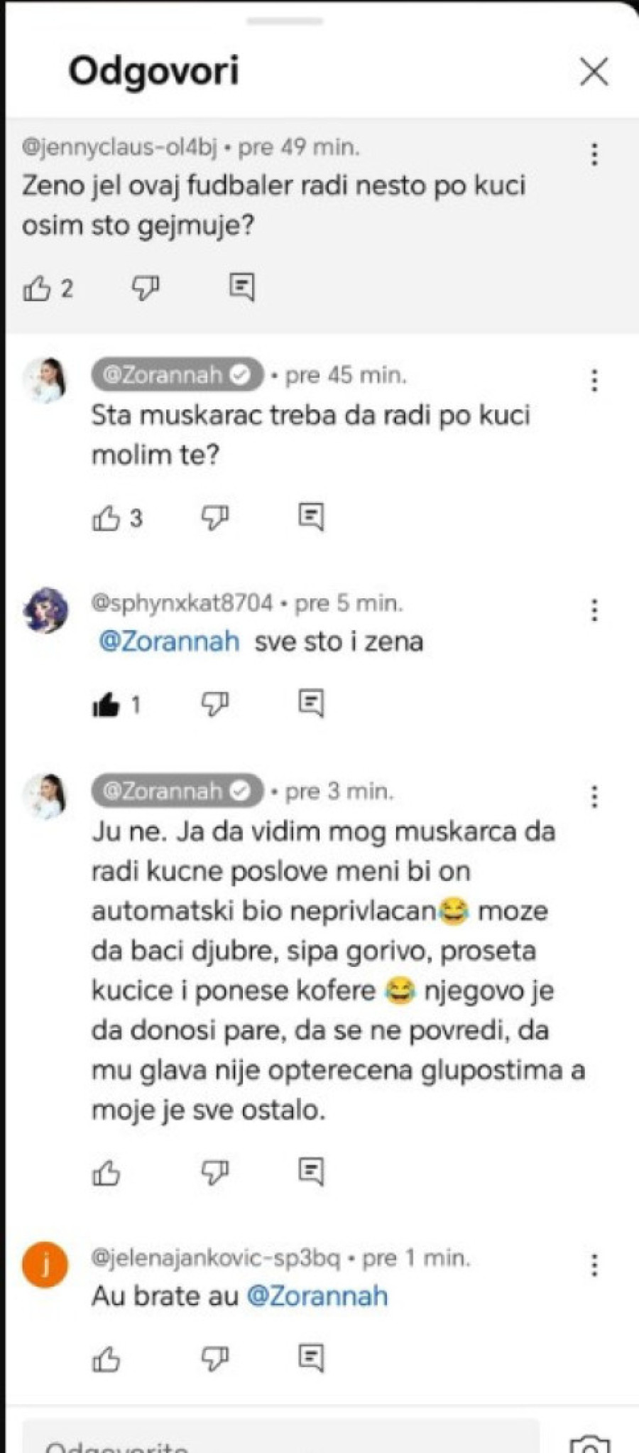 Zorannah ponovo šokira: Muškarac ne treba da radi kućne poslove, samo da donosi pare!