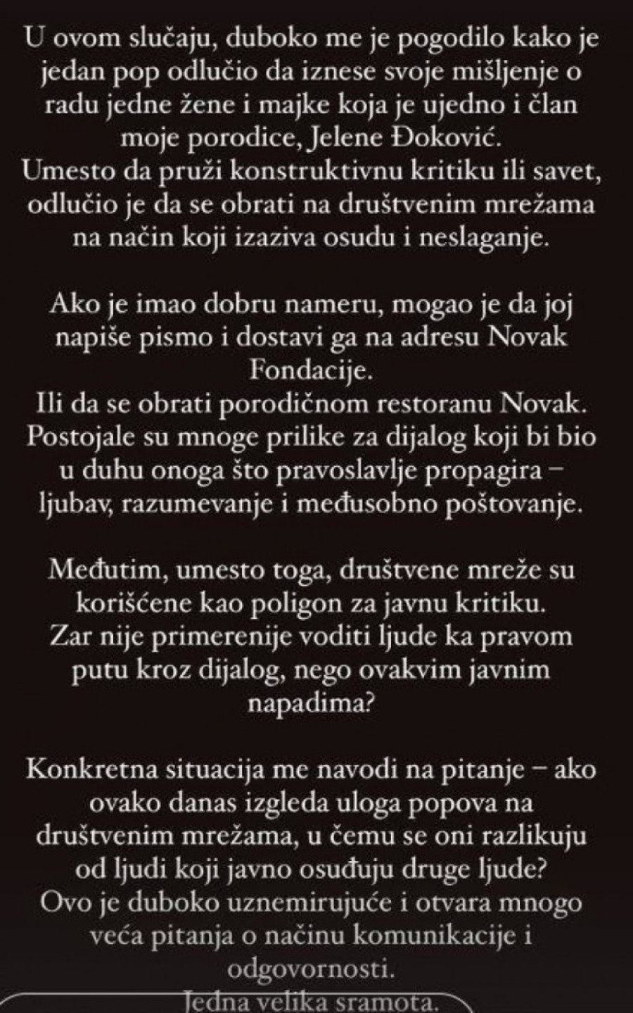 Žene Đokovića u klinču sa monahom Arsenijem! Saška lupila i ostala živa:  "Da se obrati porodičnom restoranu Novak" (VIDEO)