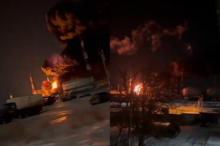 Unakrsna paljba između Rusije i Ukrajine! Planulo skladište nafte, dronovi brujali nebom (VIDEO)