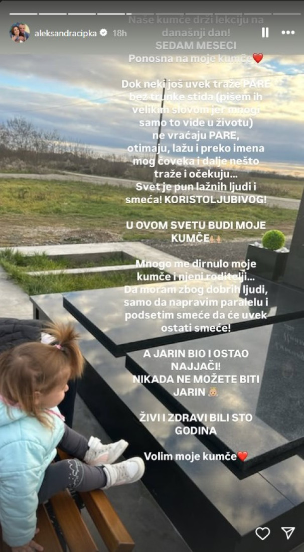 "Traže pare bez stida, lažni ljudi i smeća!" Cipka se sa suprugovog groba obratila lažnim prijateljima