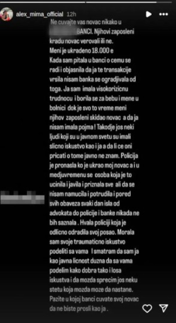 Aleksandri Nikolić ukrali 18.000 evra! Pobednica "Zadruge 6" doživela traumu: Policija je hitno reagovala!