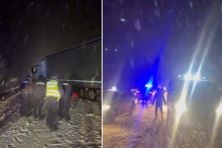 Potpuna obustava saobraćaja kod Boljevca: Proklizao kamion, stvorila se kilometarska kolona! (VIDEO)