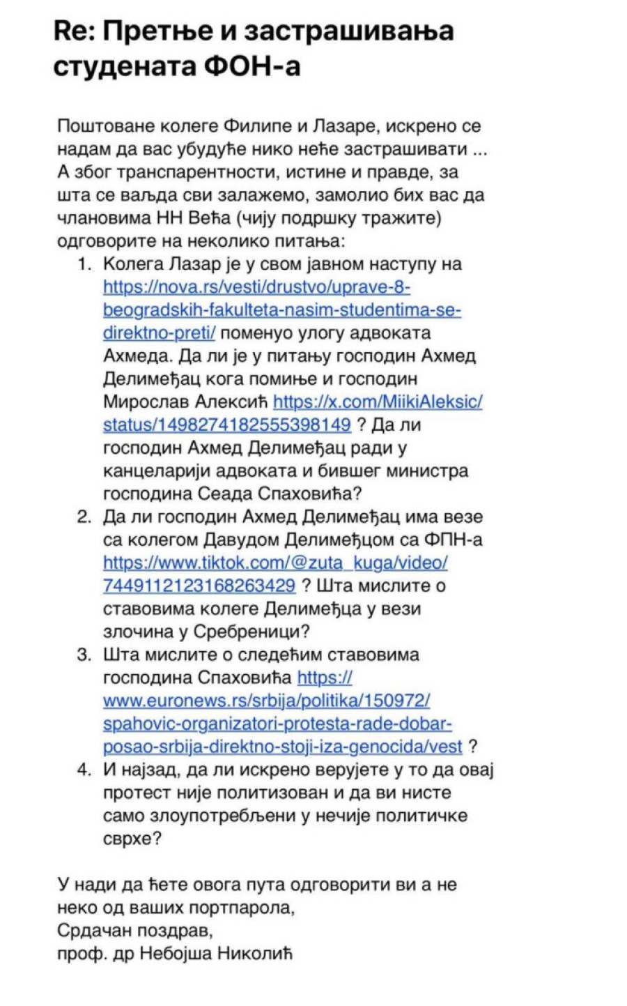 Šolakovi fašisti napadaju profesore