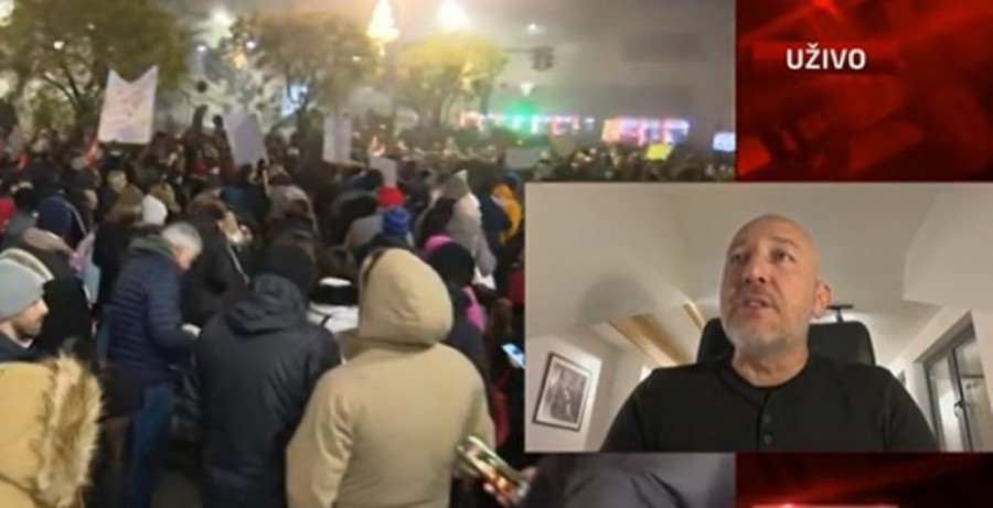 Šolakov urednik na čelu kolone: Politički protest u centru grada, saobraćaj blokiran!