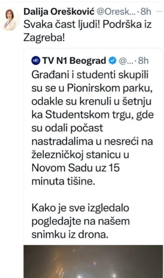 Sad je sve još jasnije: Hrvatski sabor otvoreno podržao nasilne proteste u Srbiji!