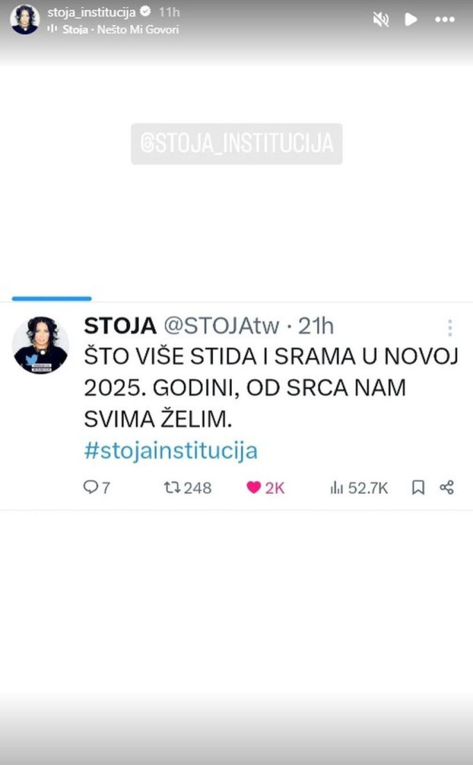"Što više stida i srama!" Stoja na nesvakidašnji način čestitala fanovima Novu godinu (FOTO)