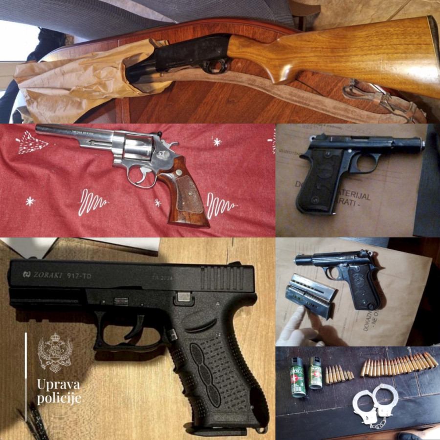Crnogorska policija zaplenila 20 komada nelegalnog oružja i oko 500 komada municije (FOTO)