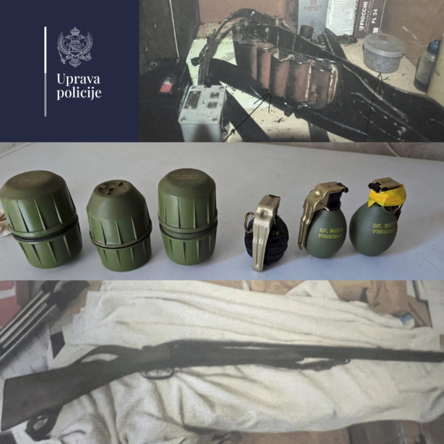 Crnogorska policija zaplenila 20 komada nelegalnog oružja i oko 500 komada municije (FOTO)